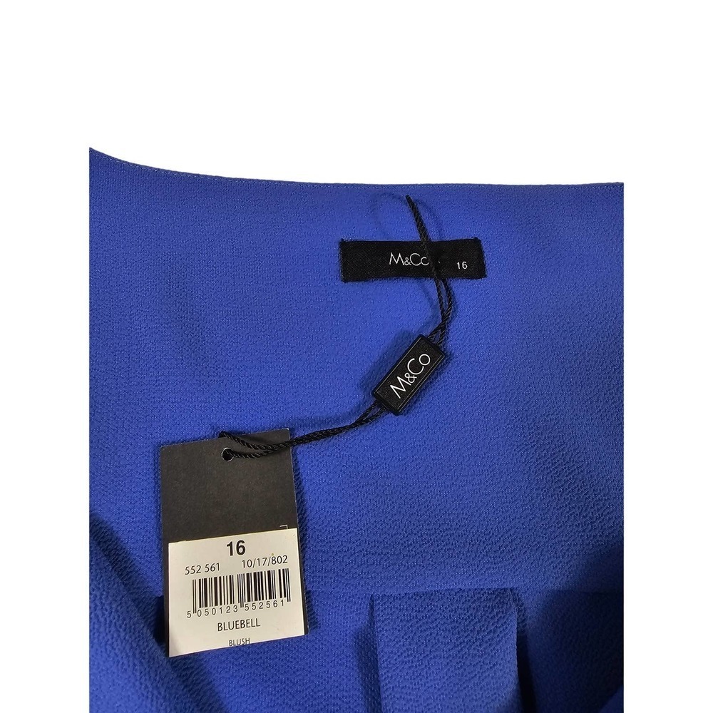 NWT M&Co blueberry blush pleated front blouse tunic roll tab sleeve 16 - Picture 4 of 6